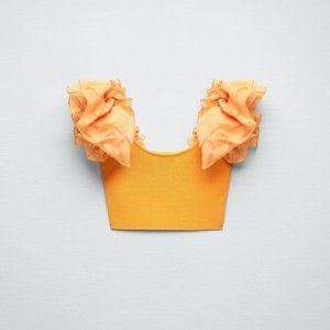 Knit Top w/ Organza Trims